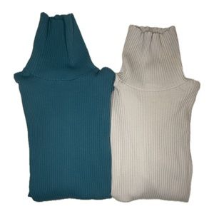 Turtlenecks- Blue & Gray, Size Medium